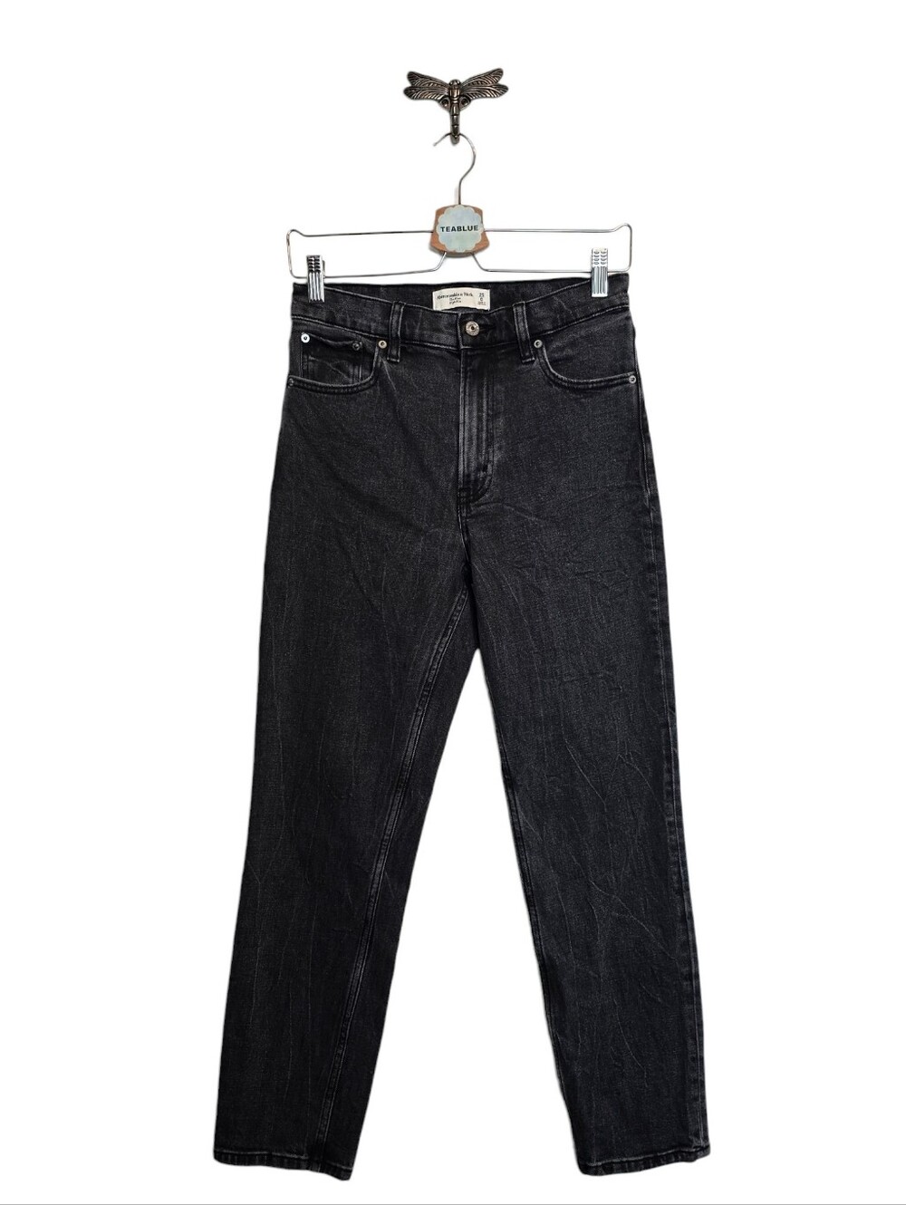 Abercrombie & Fitch 25/0 The Mom High-Rise Black Jean 25/0 - Picture 2 of 12
